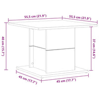 Tavolino da salotto Rovere nero 55.5 x 55.5 x 40 cm 862717