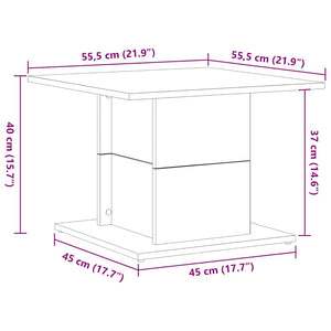 Tavolino da salotto Rovere nero 55.5 x 55.5 x 40 cm 862717