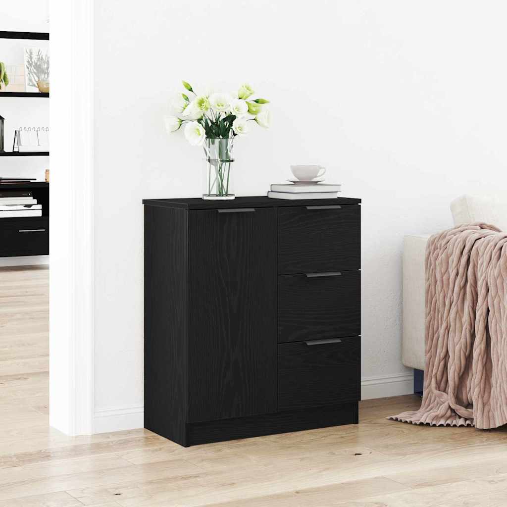 Credenza con cassetto Nero 60 x 30 x 70 cm Legno multistrato 862737