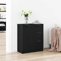 Credenza con cassetto Nero 60 x 30 x 70 cm Legno multistrato 862737