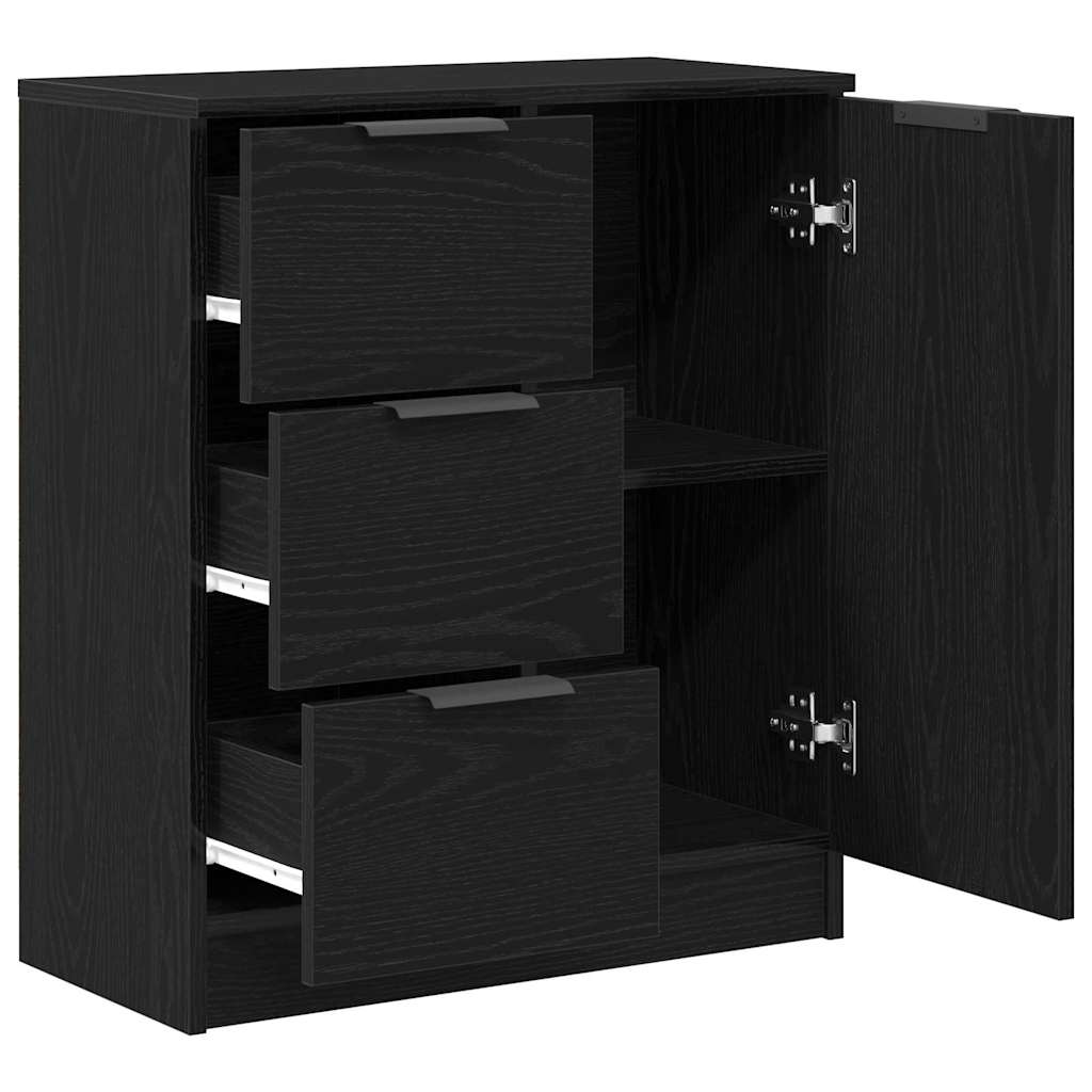 Credenza con cassetto Nero 60 x 30 x 70 cm Legno multistrato 862737