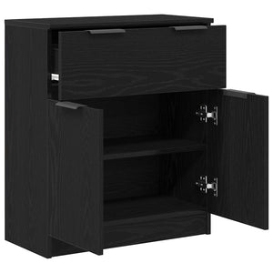 Credenza con cassetto Nero 60 x 30 x 70 cm Legno multistrato 862738