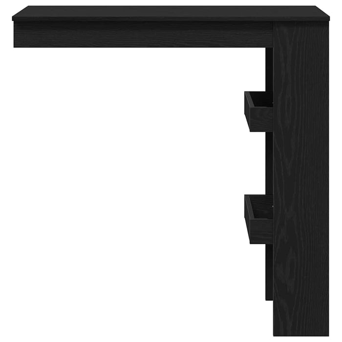 Tavolo Bar da Parete Rovere nero 102 x 55 x 103.5 cm 862748