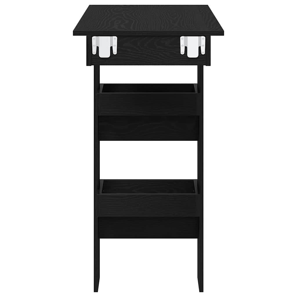 Tavolo Bar da Parete Rovere nero 102 x 55 x 103.5 cm 862748