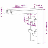 Tavolo Bar da Parete Rovere nero 102 x 55 x 103.5 cm 862748