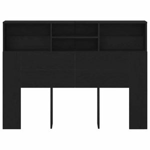 Testata del letto-Testiera con Contenitore Rovere Nero 140 x 19 x 103,5 cm