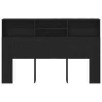 Testata del letto-Testiera con Contenitore Rovere Nero 160 x 19 x 103,5 cm