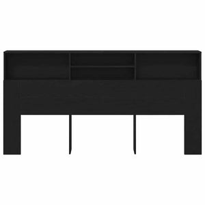 Testata del letto-Testiera con Contenitore Rovere Nero 200 x 19 x 103,5 cm