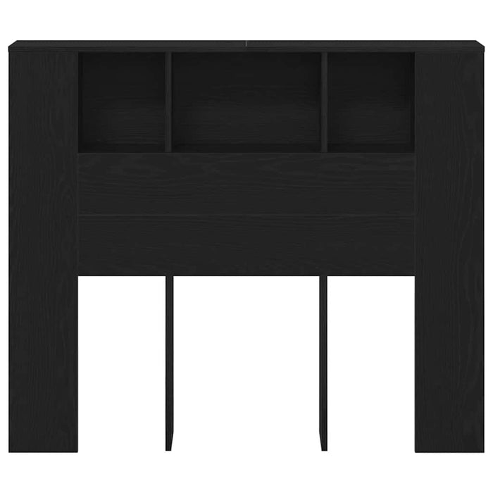 Testata del letto-Testiera con Contenitore Rovere Nero 120 x 19 x 104,5 cm