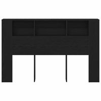 Testata del letto-Testiera con Contenitore Rovere Nero 160 x 19 x 104,5 cm