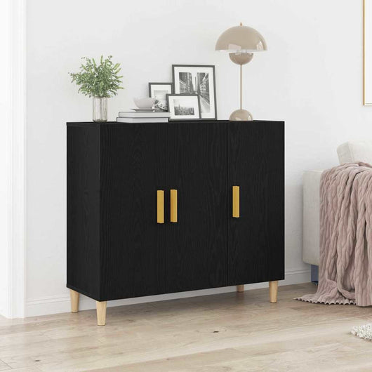 Credenza Nero 90 x 34 x 80 cm Legno multistrato 862761