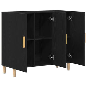 Credenza Nero 90 x 34 x 80 cm Legno multistrato 862761