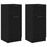 Credenza 2 pz-Set di 2 Buffet-Armadio da cucina Rovere Nero 30 x 30 x 70 cm Legno multistrato 806445