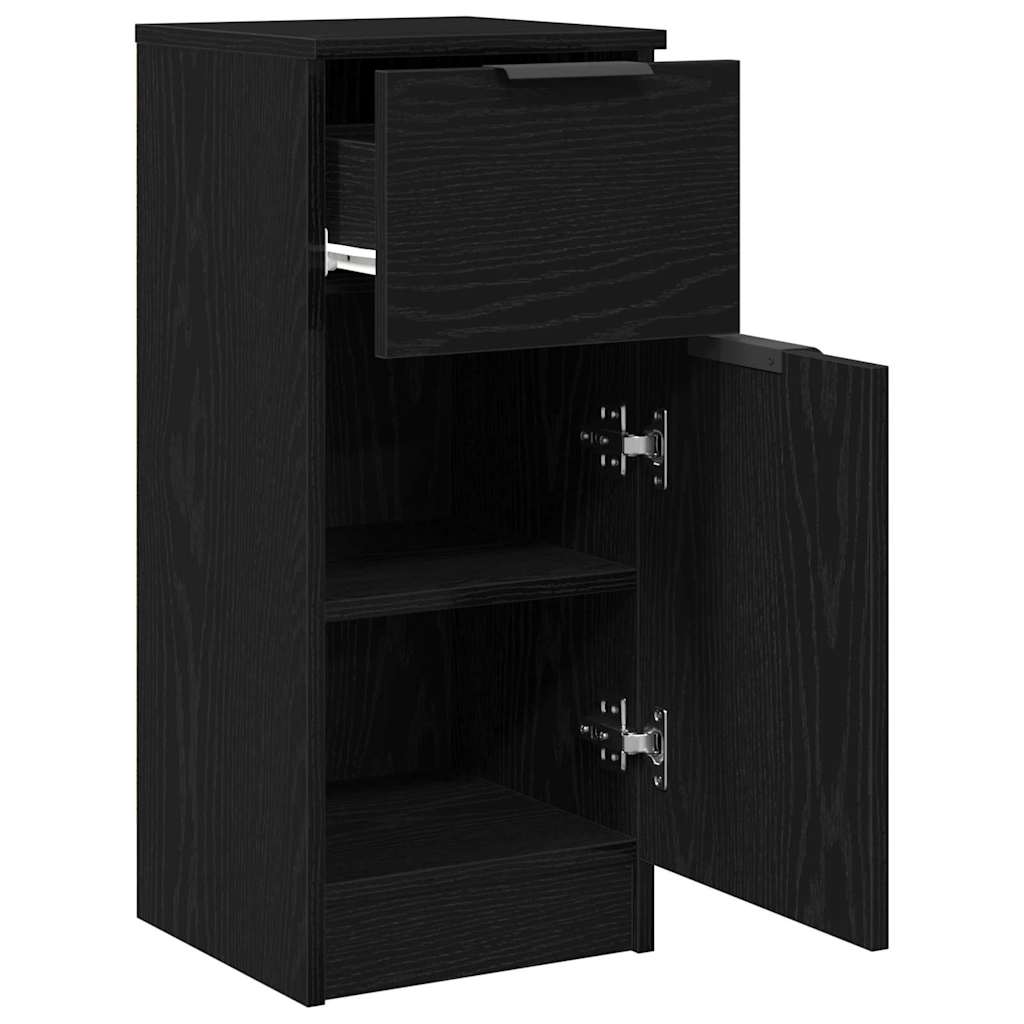 Credenza 2 pz-Set di 2 Buffet-Armadio da cucina Rovere Nero 30 x 30 x 70 cm Legno multistrato 806445
