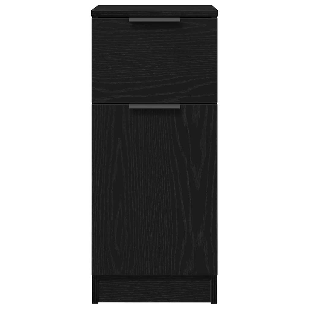 Credenza 2 pz-Set di 2 Buffet-Armadio da cucina Rovere Nero 30 x 30 x 70 cm Legno multistrato 806445