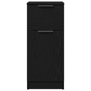 Credenza 2 pz-Set di 2 Buffet-Armadio da cucina Rovere Nero 30 x 30 x 70 cm Legno multistrato 806445