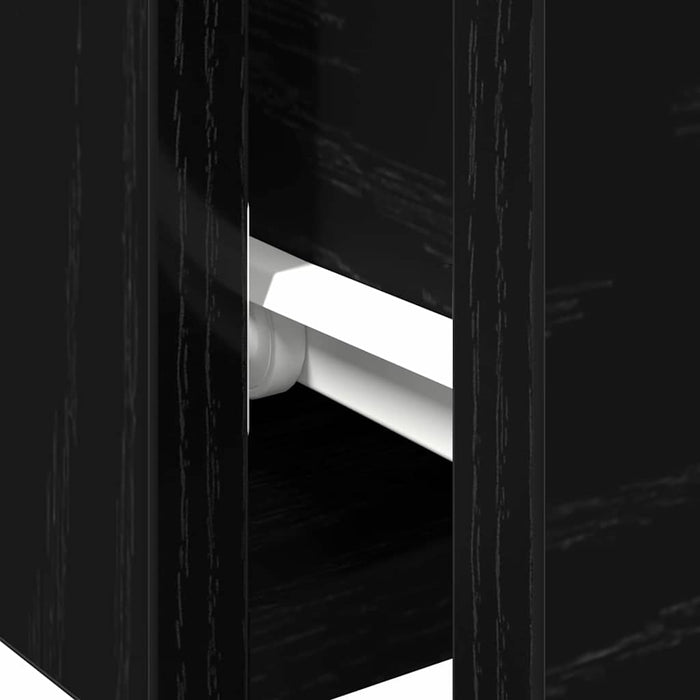 Armadietto a muro con cassetto Rovere nero 102 x 30 x 20 cm 862777