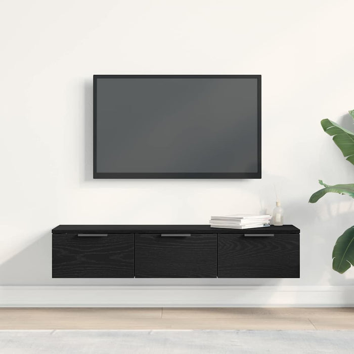 Armadietto a muro con cassetto Rovere nero 102 x 30 x 20 cm 862777