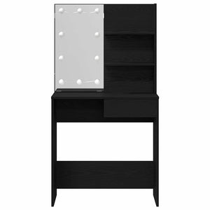 Tavolo da Trucco con cassetto Rovere nero 74.5 x 40 x 141 cm 862785