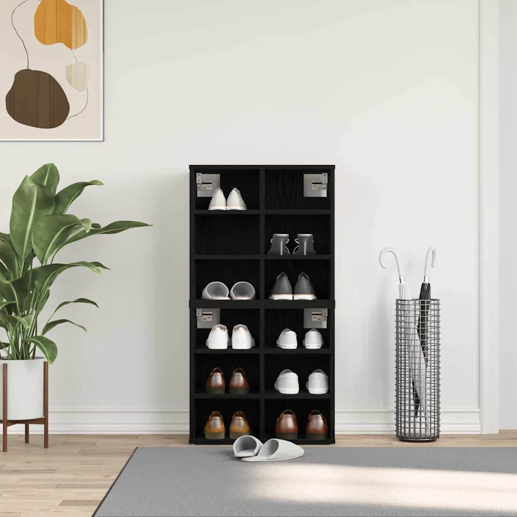 Scarpiera  - Set di 2 in rovere nero - 52,5 x 30 x 50 cm 862790