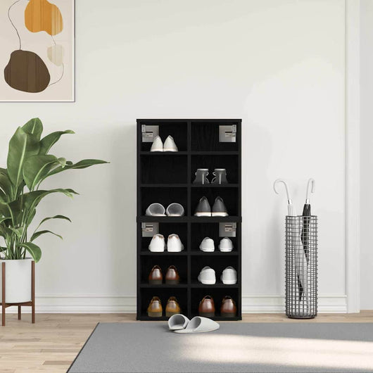 Scarpiera  - Set di 2 in rovere nero - 52,5 x 30 x 50 cm 862790