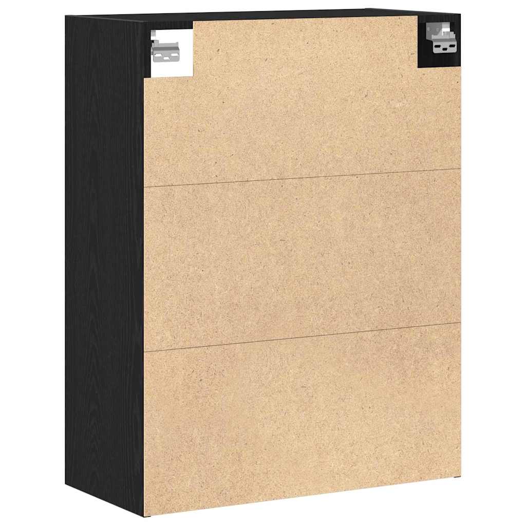 Armadio da Muro Appeso Rovere Nero 69.5 x 32.5 x 90 cm 862794