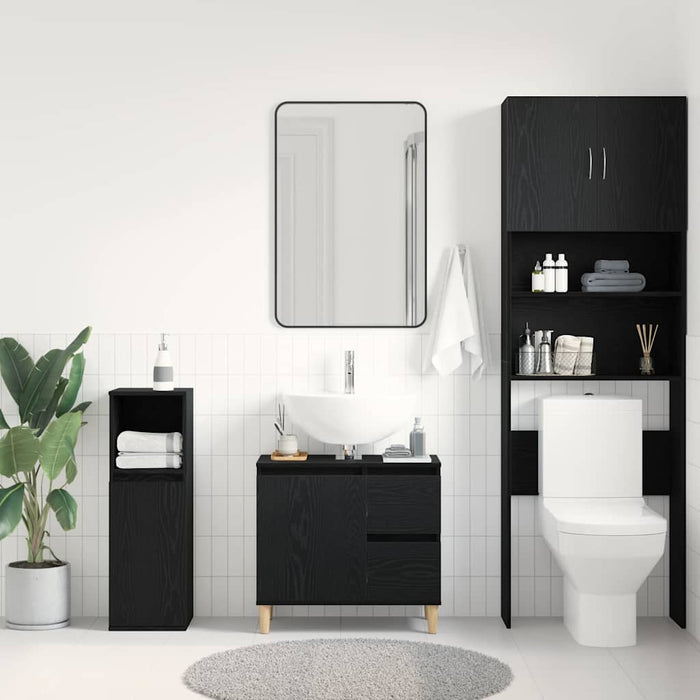 Mobile da Bagno Rovere Nero 65 x 33 x 60 cm Legno multistrato 862811
