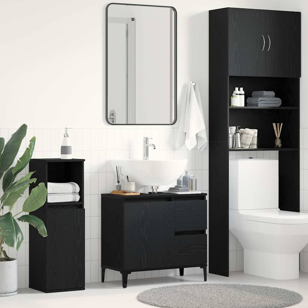 Mobile da Bagno Rovere nero 65 x 33 x 60 cm Legno multistrato 862812