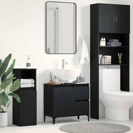 Mobile da Bagno Rovere nero 65 x 33 x 60 cm Legno multistrato 862812