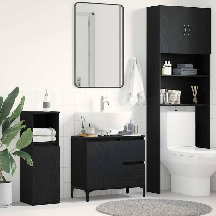 Mobile da Bagno Rovere nero 65 x 33 x 60 cm Legno multistrato 862812