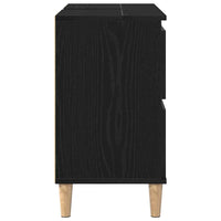 Armadio per Lavabo da Bagno-Armadietto da bagno-Mobiletto da bagno Rovere Nero 80 x 33 x 60 cm 635906