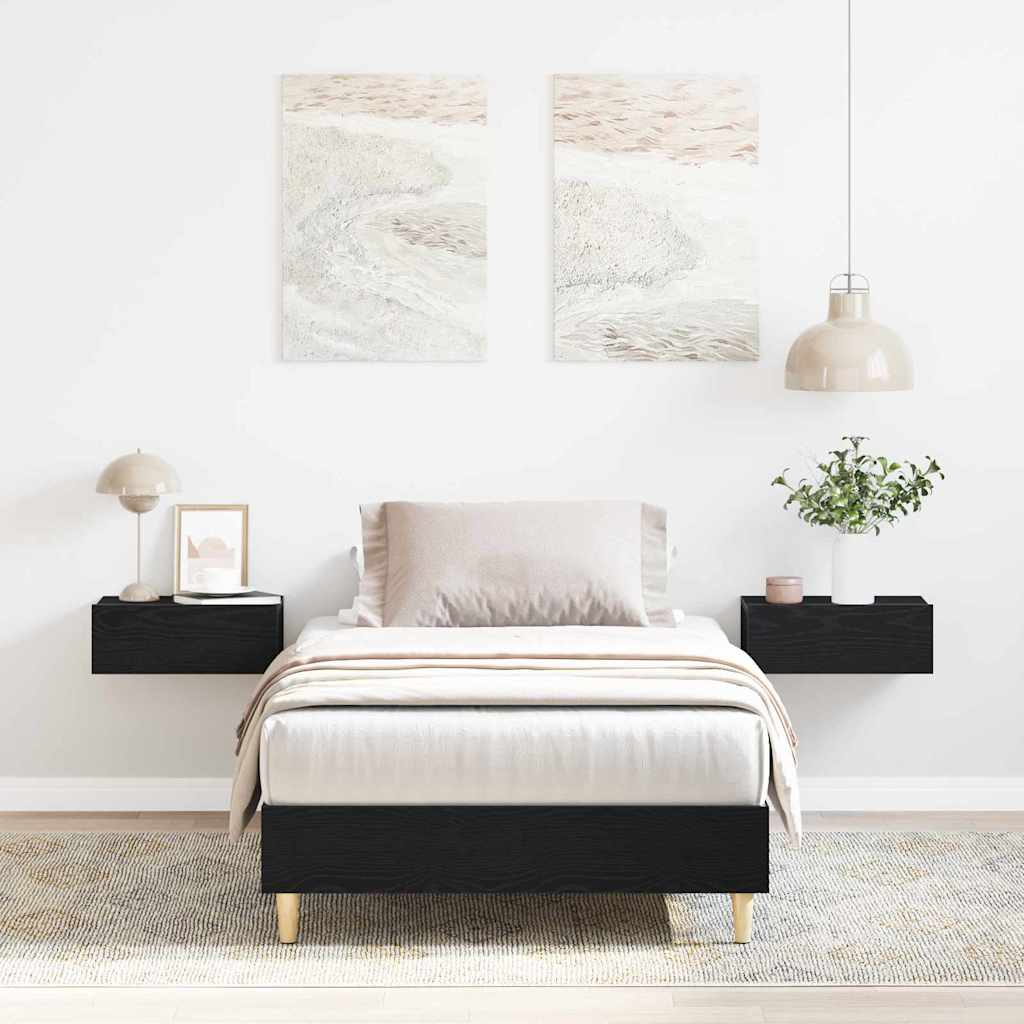 Struttura del letto Rovere nero 90 x 200 cm Legno multistrato 862850