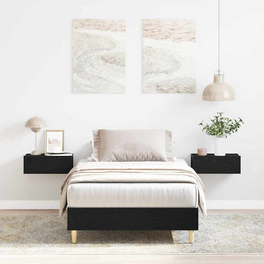 Struttura del letto Rovere nero 90 x 200 cm Legno multistrato 862850