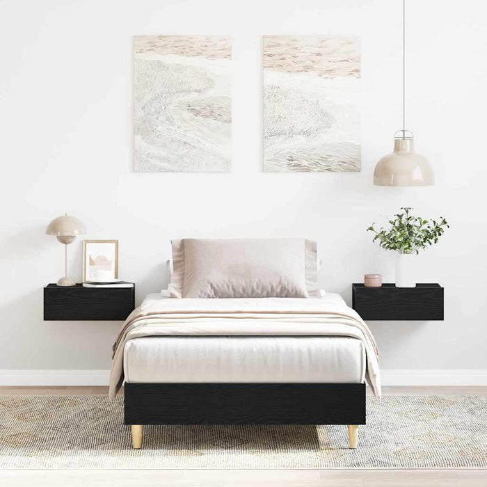 Struttura del letto Rovere nero 90 x 200 cm Legno multistrato 862850