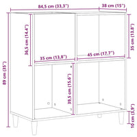 Mobile porta vinili Rovere nero 84.5 x 38 x 89 cm 862870