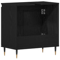 Mobiletto per Lavabo con porta Rovere Nero 58 x 33 x 60 cm 862887