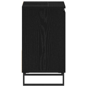 Armadio per Lavabo da Bagno-Armadietto da bagno-Mobiletto da bagno Rovere Nero 65 x 33 x 60 cm 306709