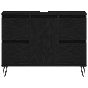 Mobiletto lavabo Rovere Nero 80 x 33 x 60 cm Legno multistrato 862894