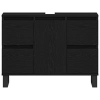 Mobile da Bagno Rovere nero 80 x 33 x 60 cm Legno multistrato 862895