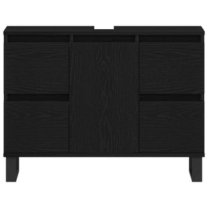 Mobile da Bagno Rovere nero 80 x 33 x 60 cm Legno multistrato 862895