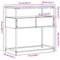 Tavolo consolle Legno vecchio 75 x 40 x 75 cm Legno multistrato 862936