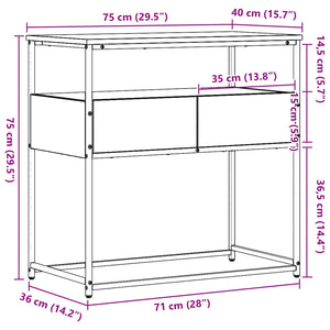 Tavolo consolle Legno vecchio 75 x 40 x 75 cm Legno multistrato 862936