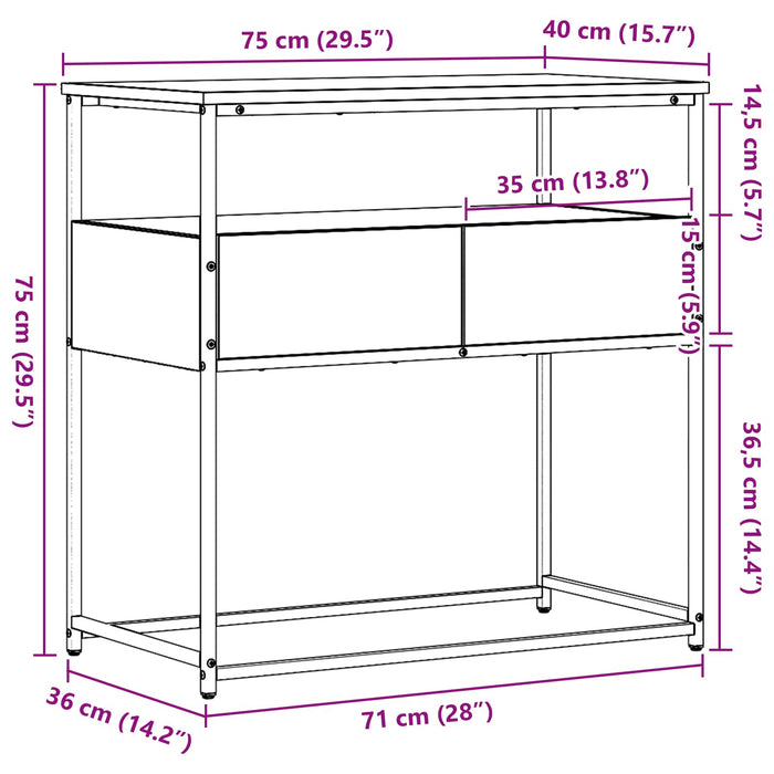 Tavolo consolle Legno vecchio 75 x 40 x 75 cm Legno multistrato 862936