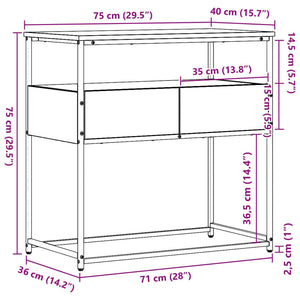 Tavolo consolle con cassetto Rovere artigianale 75 x 40 x 75 cm 862937