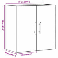 Armadietto a muro Rovere nero 60 x 31 x 70 cm Legno multistrato 862943