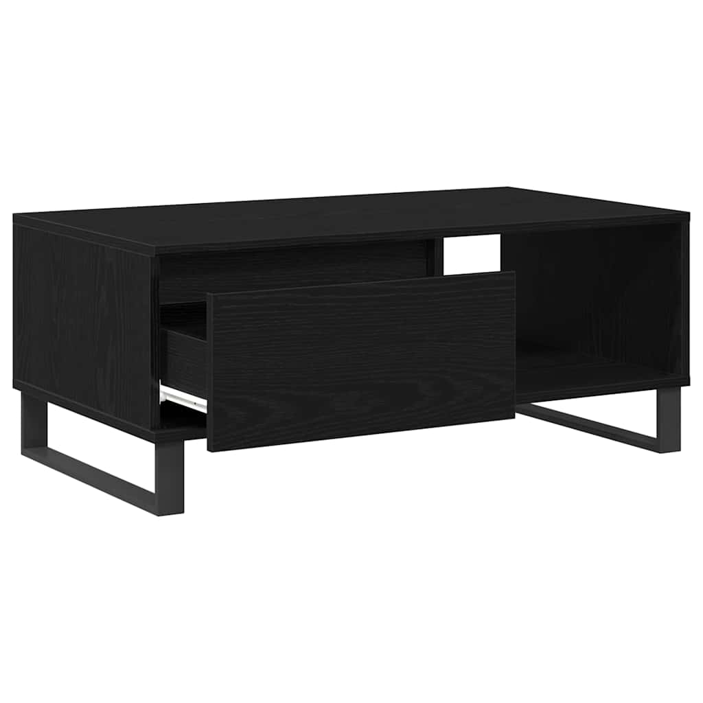 Tavolino da Caffè with Drawer Rovere nero 90 x 50 x 36.5 cm 862963