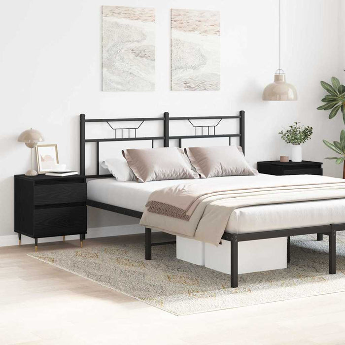 Comodini  2pcs Rovere nero 40x35x50 cm Legno ingegnerizzato 862966