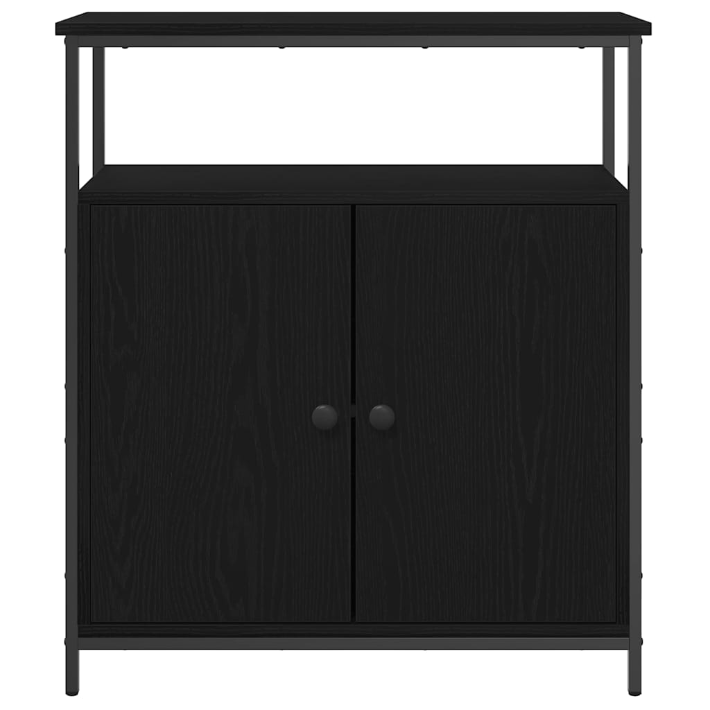 Credenza Rovere nero 70 x 30 x 80 cm Legno multistrato 862972