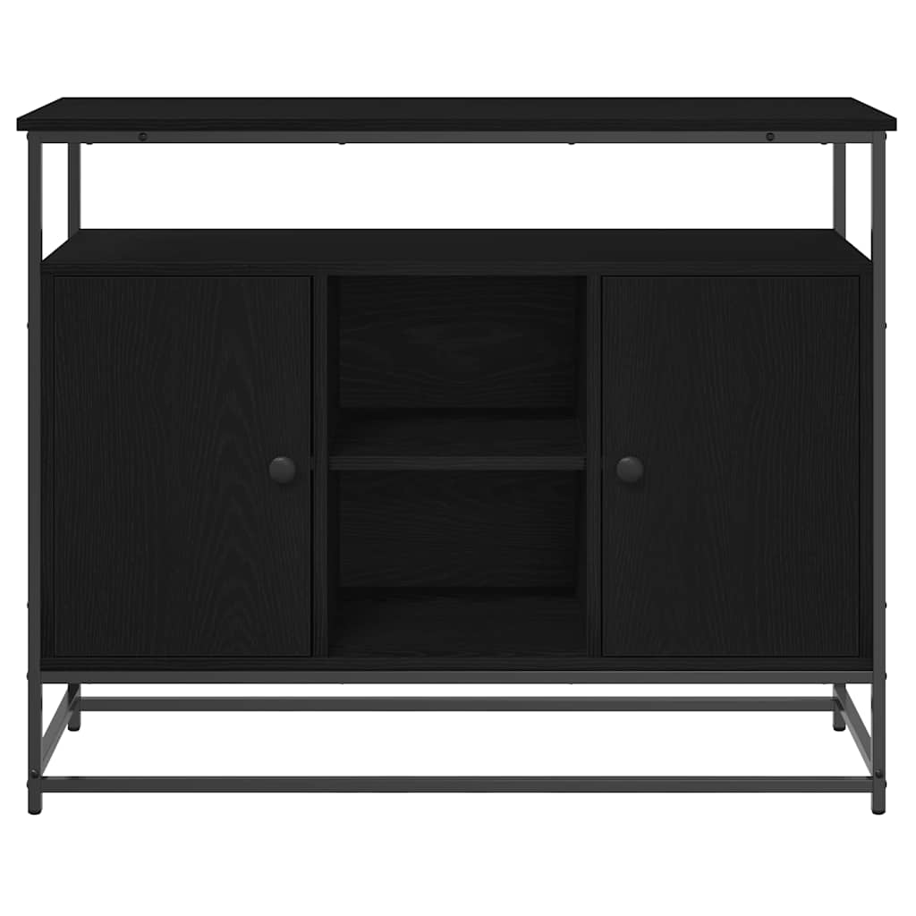 Credenza Rovere nero 100 x 35 x 80 cm Legno multistrato 862978