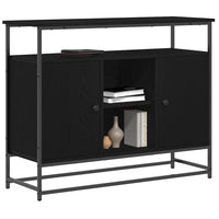 Credenza Rovere nero 100 x 35 x 80 cm Legno multistrato 862978